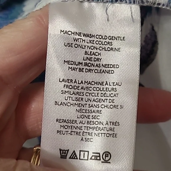 Anthropologie White and Blue Floral Mini Dress - Picture 6 of 10